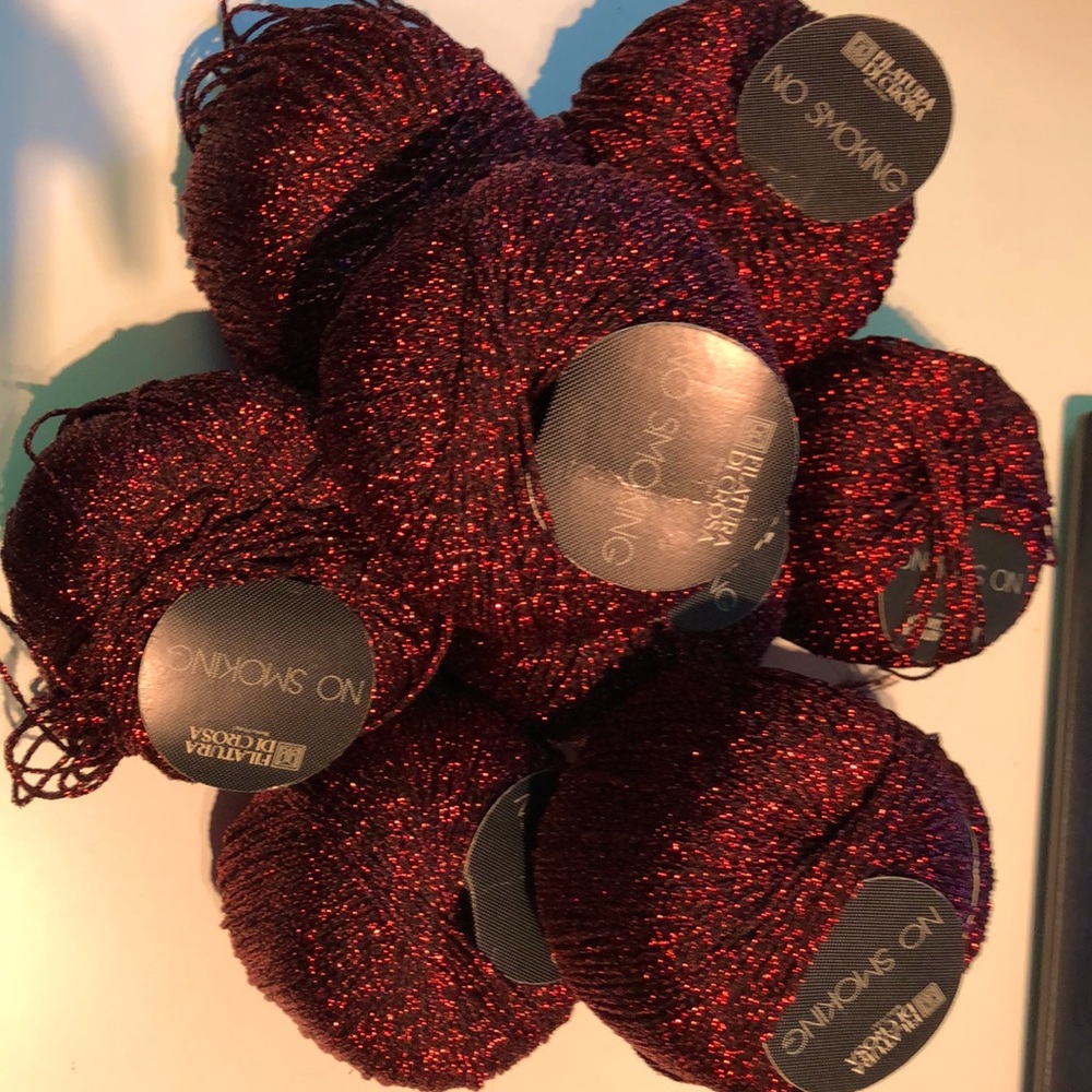 Filatura di Crosa burgundy "No Smoking" lurex viscose yarn